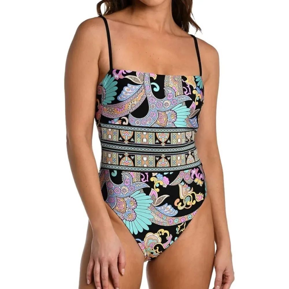 Sunshine 79 Women's Bandeau Mio One Piece Swimsuit paisley